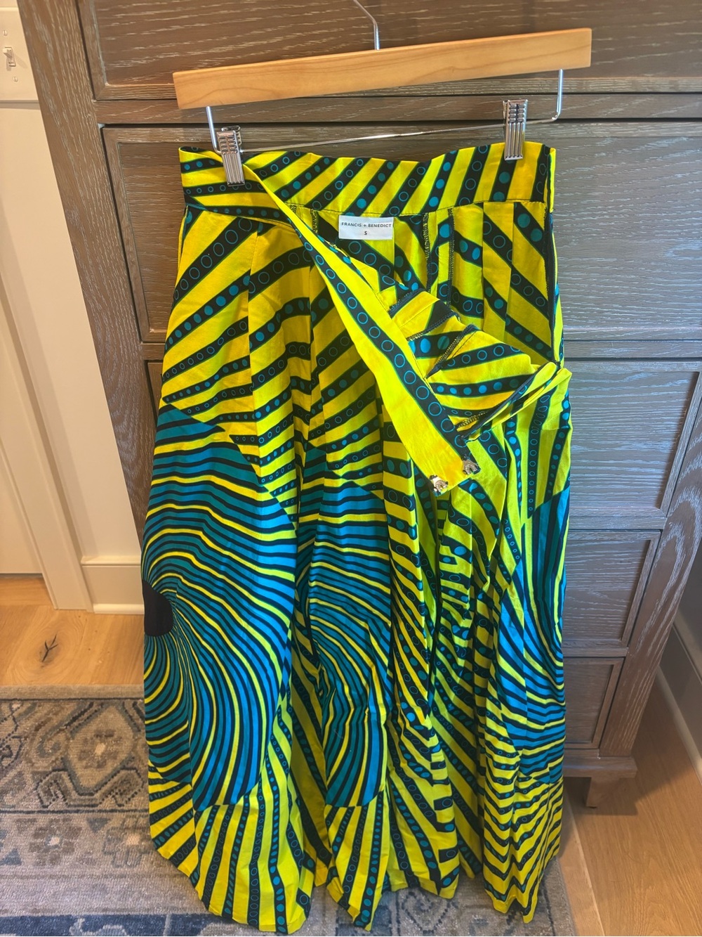 Yellow & Green Patterned Maxi Skirt